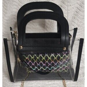 👜 NEW Transparent Clear w/Pouch StadiumApproved CROSSBODY Shoulder HandBag NWT